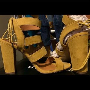 Charlotte Russe Faux Suede Gold/Yellow Sandals